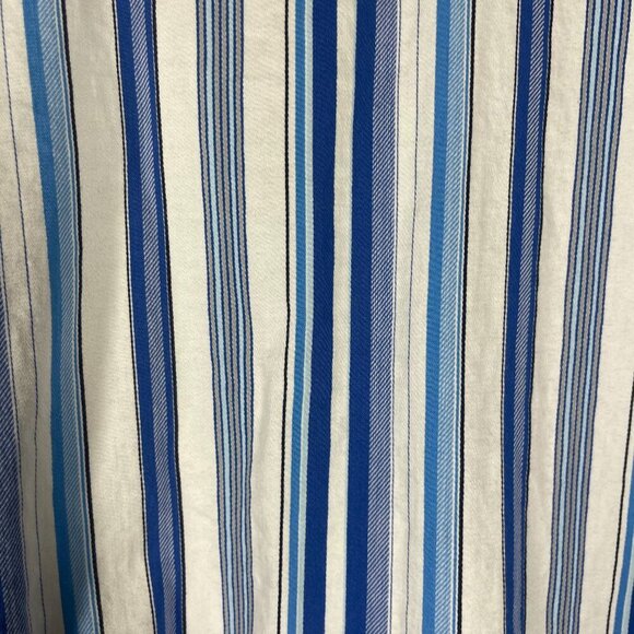 Lane Bryant Women's SS Stripe Button-up Blouse 22/24 Blue White Cotton! - Picture 5 of 5
